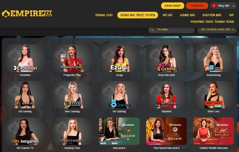 Các trò chơi casino Empire777 vô cùng đa dạng và thú vị