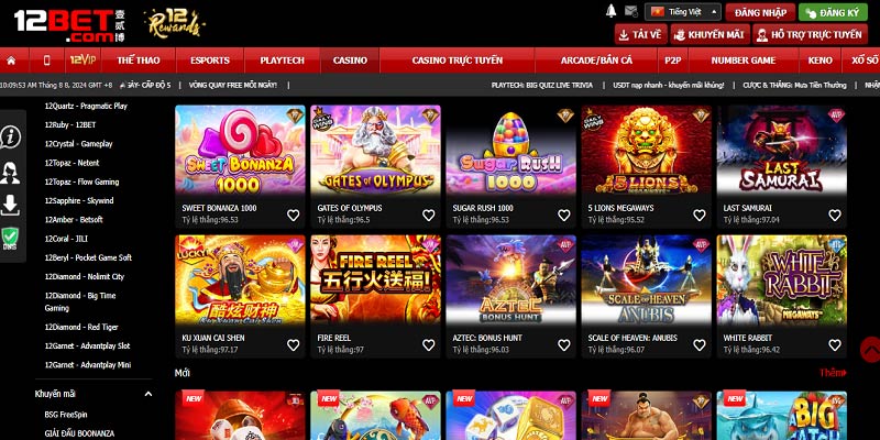 Casino trực tuyến 12Bet có nhiều game bài và trò chơi đặc sắc