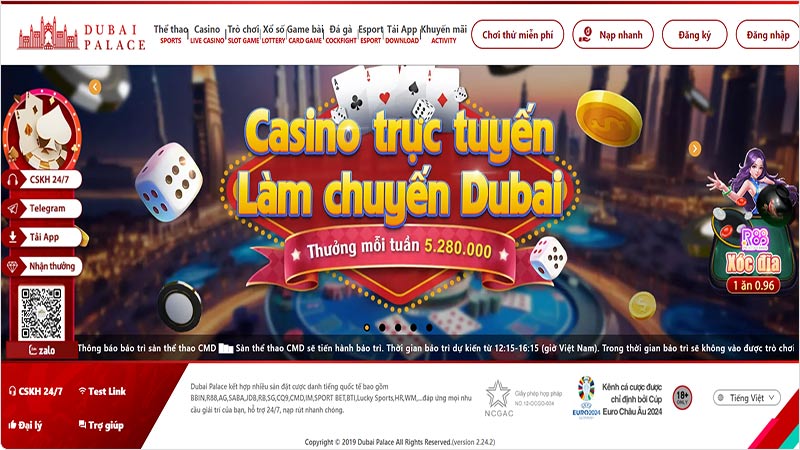 Giao diện và ứng dụng Dubai Casino được thiết kế hài hòa