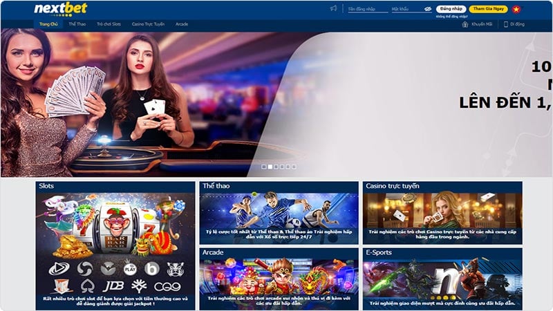 Giao diện nhà cái Nextbet thân thiện, dễ sử dụng