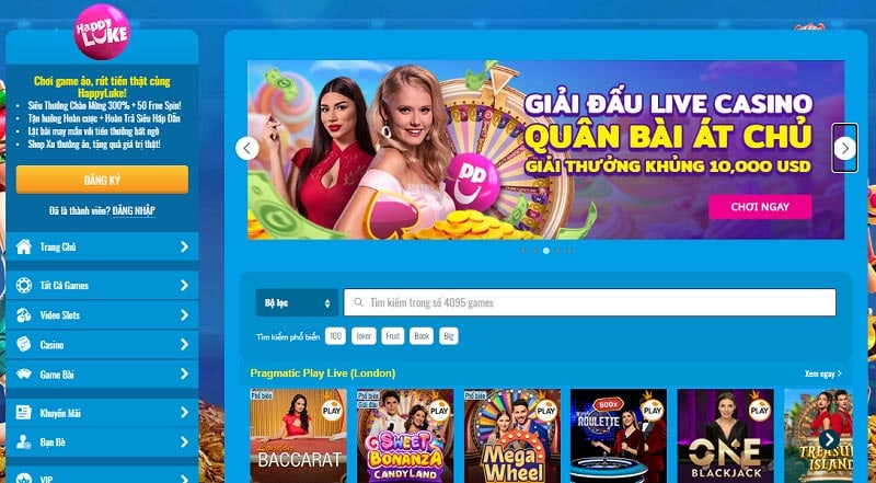 Sảnh casino Happyluke vô số game bài hấp dẫn