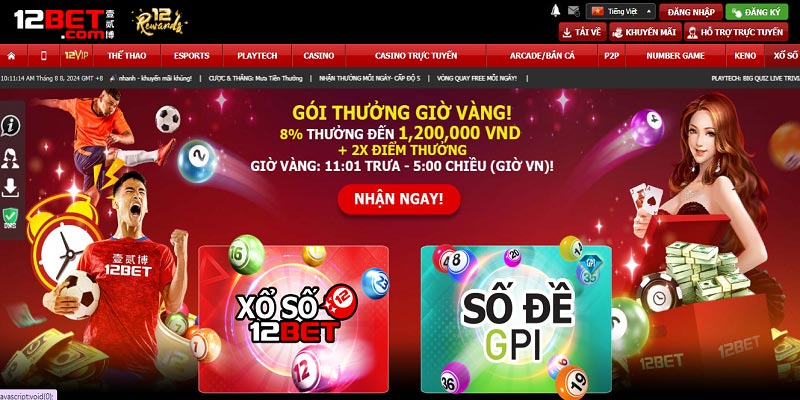 Xổ số lô đề 12bet được người chơi đánh giá rất cao