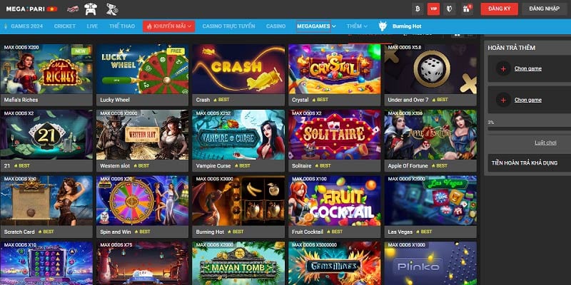 Thiên đường cá cược Slot Game Megapari