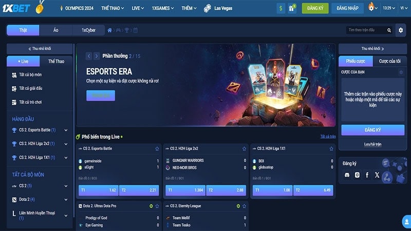 Cá cược E-sports 1XBet luôn thu hút nhiều bet thủ