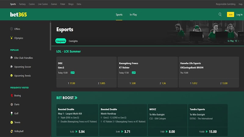 Cá cược E-sports Bet365