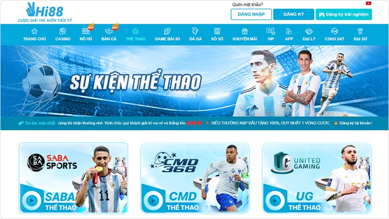 Cá cược thể thao Hi88 luôn thu hút đông đảo bet thủ