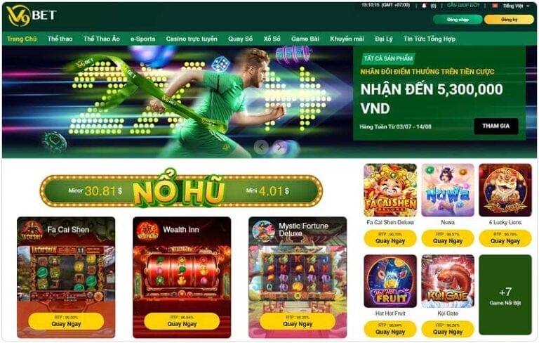 Slot game V9Bet có nhiều trò chơi cá cược đa dạng