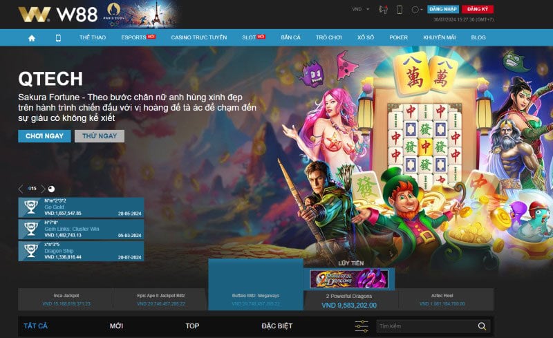 Thế giới slot game tại nhà cái uy tín w88 luôn đem lại nhiều trò chơi thú vị