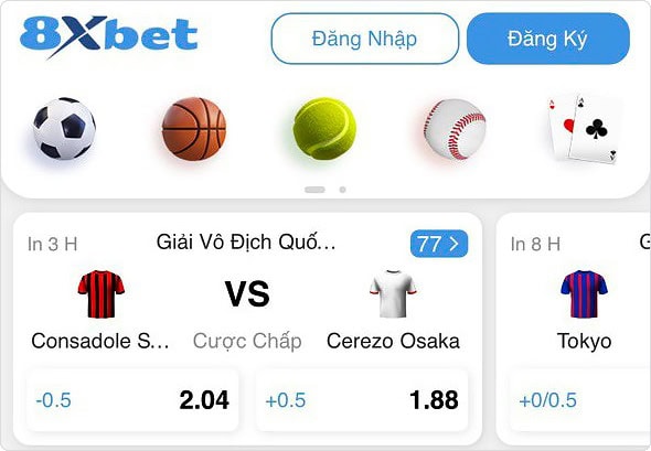 Đăng ký 8Xbet trên điện thoại