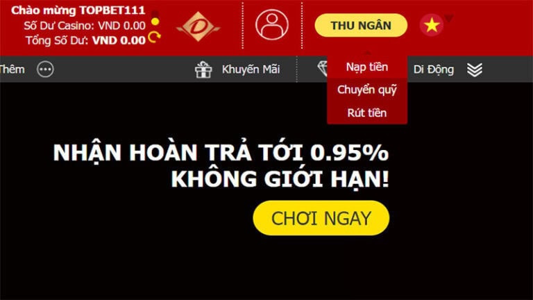 Chọn mục nạp tiền Dafabet