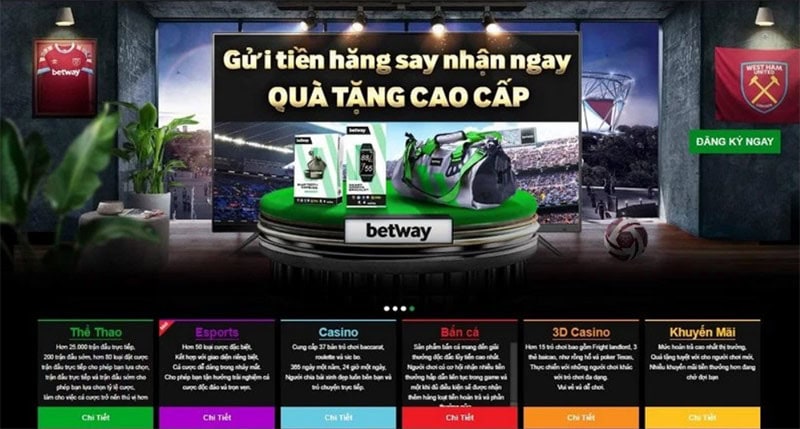 Khuyến mãi Betway đăng ký thành viên mới