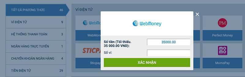 Thực hiện lệnh rút tiền 1Xbet