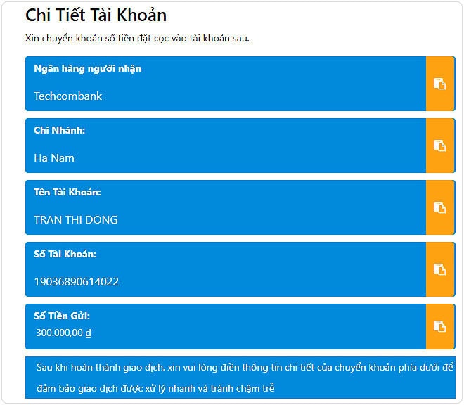 Thực hiện thanh toán Nạp tiền Happyluke 