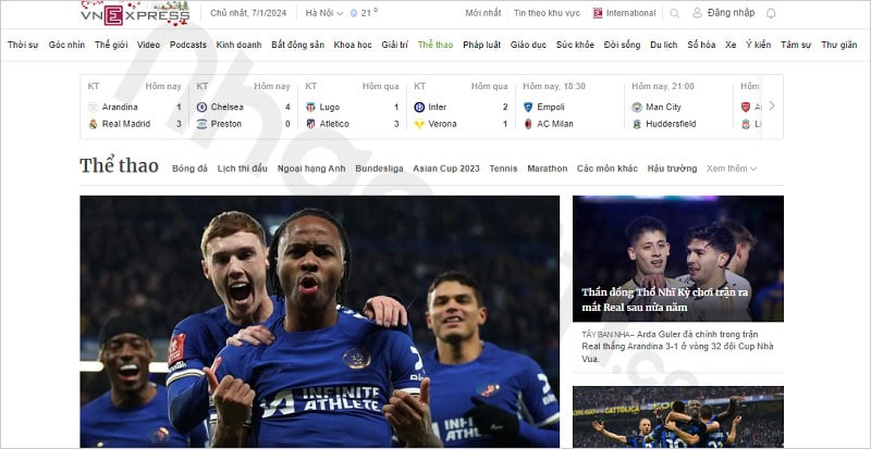 Vnexpress.net - Trang web nhận định bóng đá