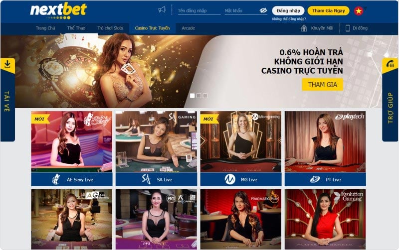 Tham gia casino online Nextbet để được thỏa mãn các game bài thú vị